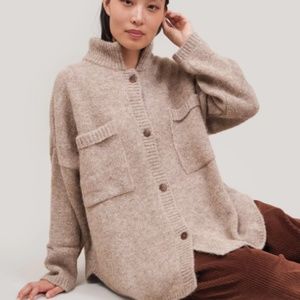 Monica Cordera Alpaca Polo Sweater - in cream  / oatmeal